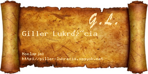 Giller Lukrécia névjegykártya